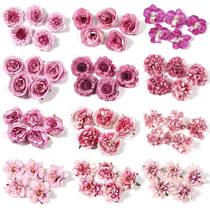 5 10Pcs Pink Rose Artificial Flowers Silk Fake Flower for Ho