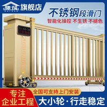 Chizhu stainless steel sliding door Garden linear sliding telescopic door Factory electric segmented door Company door