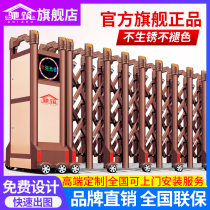 Chizhu aluminum alloy electric telescopic door Garden enterprise community Factory school Stainless steel telescopic door Electric door