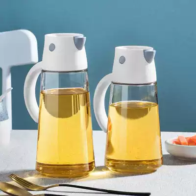 Shao Lingjie Department Store glass oil pot automatic opening lid leak-proof non-hanging oil household oil bottle oil tank kitchen seasoning bottle