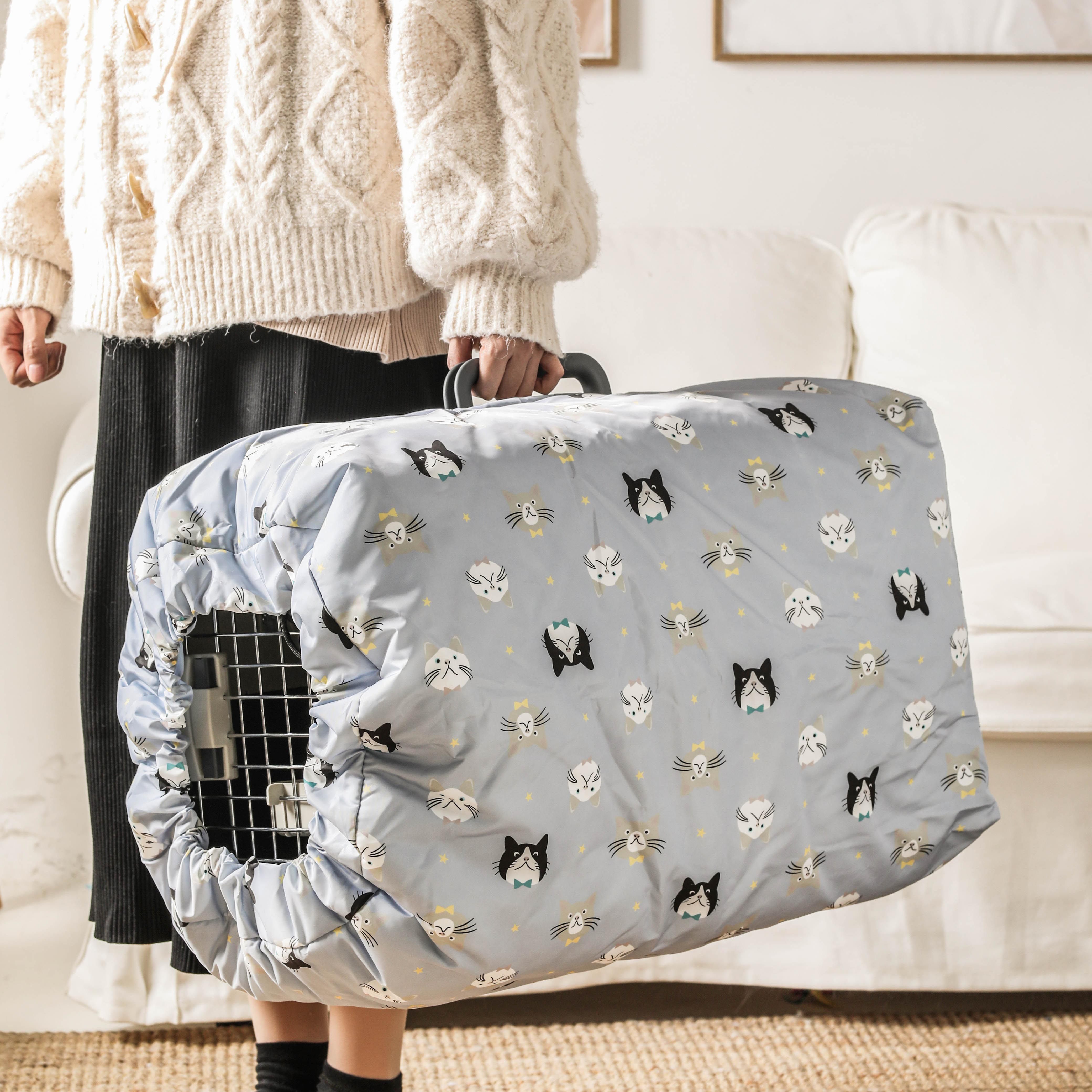 Ultra Thick Pet Kitty Air Box Jacket Warm Cover Windproof Anti-Rain Clip Cotton Insulated Space Cabin Winter