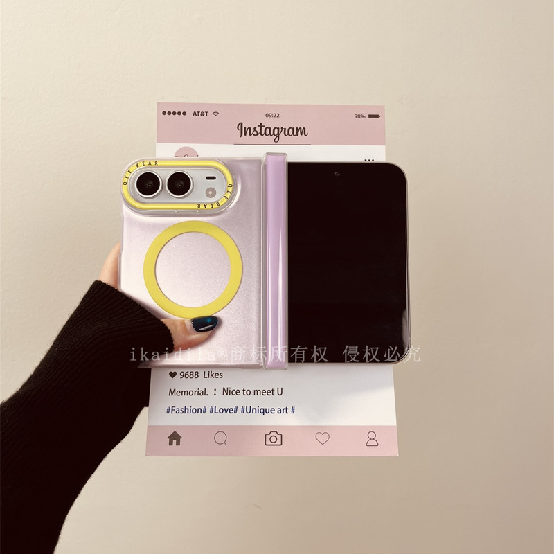 Suitable for iPhone Duo Phone Case Puraxmax Collector's Edition Matex7/X6/X5 Magnetic Color-Blocking Dual Hinge Puraxmax Purple-Yellow Flip Cover Large Folding Screen Case Suitable for iPhone Duo Phone Case Puraxmax Collector's Edition Matex7/X6/X5 Magnetic Color-Blocking Dual Hinge Puraxmax Purple-Yellow Flip Cover Large Folding Screen Case
