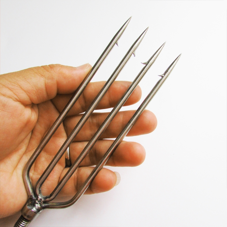 Head fork gun head close-toothed harpoon eel to catch fish small harpoon outdoor stainless steel harpoon to tie three to four or five meters of eel