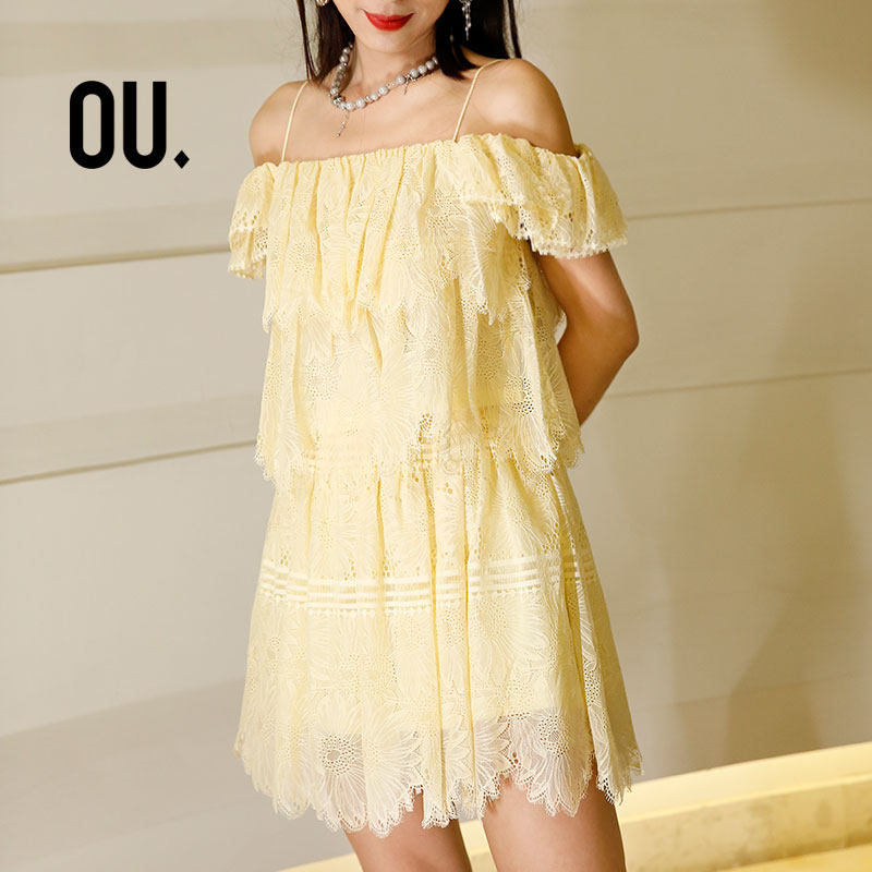 OU./ヨーロピアンポイントフローラルレーススカート 1213141040