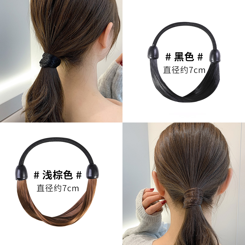 images 3:Wig hair ring headline New 2022 folk tendon girl hair ponytail hair rope girl adult leather headdress