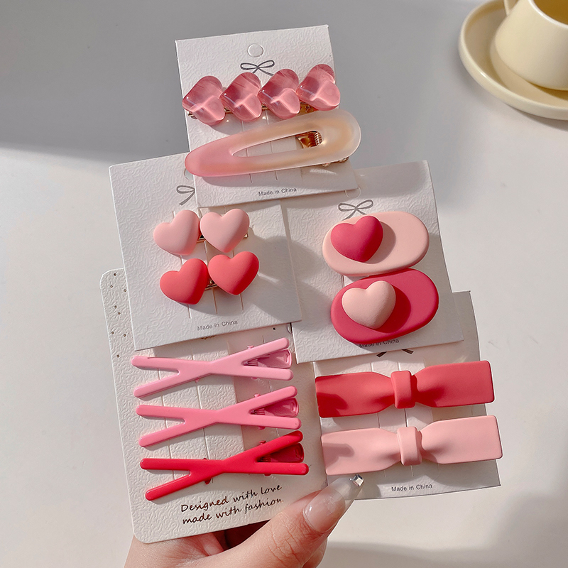 images 28:Pink hairpin 2023 new little hair card side Liu Hai clip cute side love duck mouth clip headdress