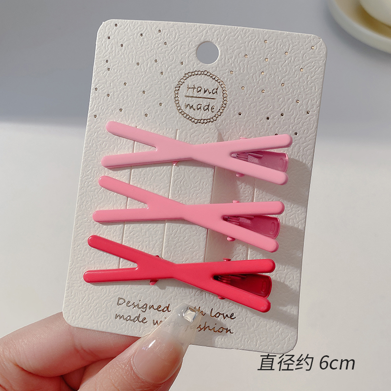 images 7:Pink hairpin 2023 new little hair card side Liu Hai clip cute side love duck mouth clip headdress