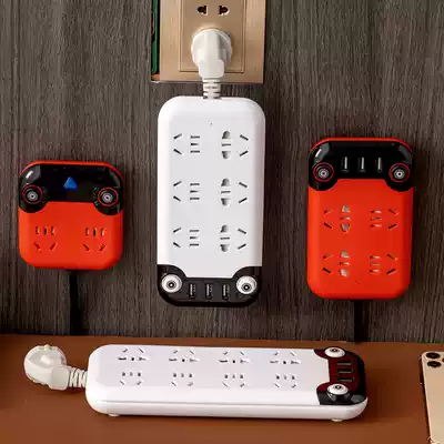 Creative multi-function row plug climbing wall desktop socket Household usb student dormitory plug board with wire plug wiring board