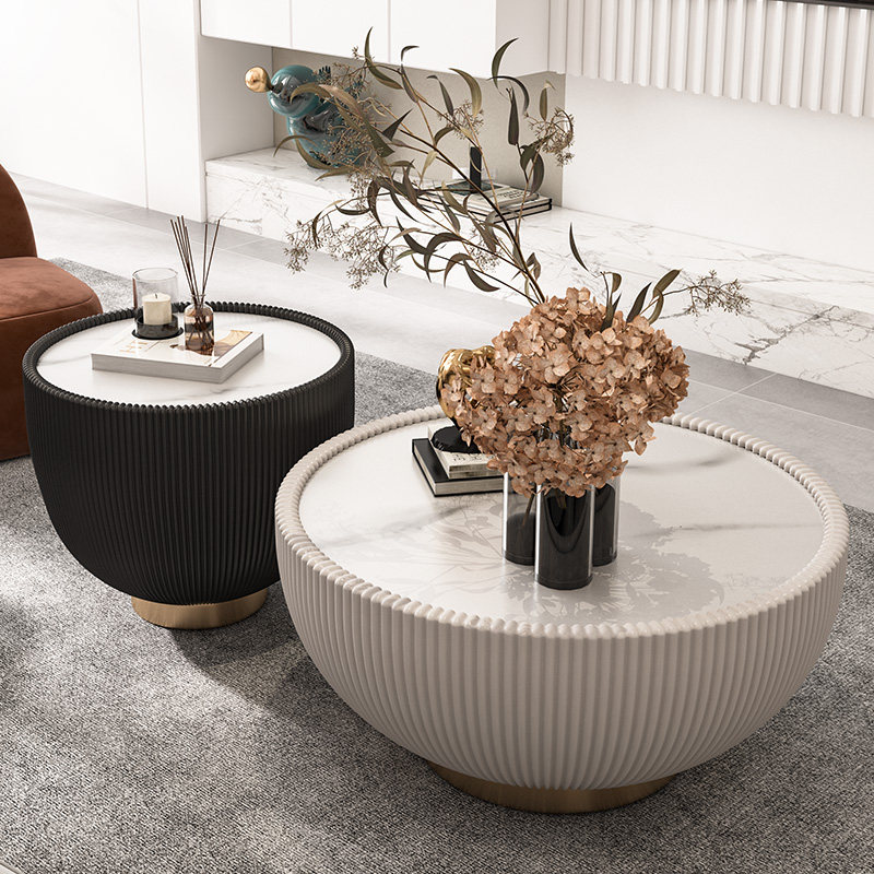 Nordic rock tea several living room household light luxury modern and small round tea combined small household creative superior sense