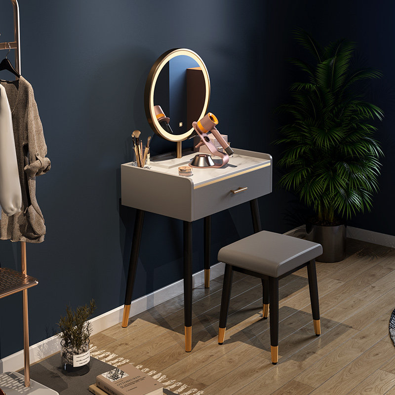 Single dressing table dressing table bedroom modern minimalist small mini ins style light luxury 60cm slate small apartment