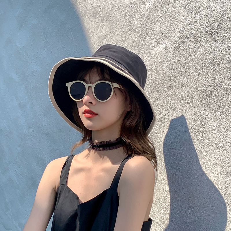 Evidison Free summer fisherman hat female sunshade sunscreen Korean version of the wild anti-UV leisure dome hat
