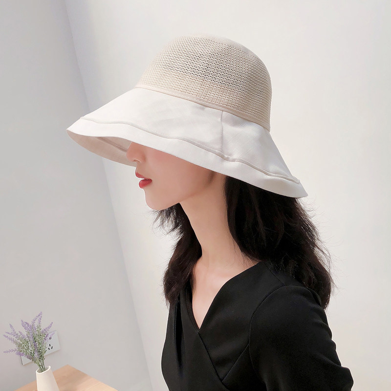 Evidison Free summer sun hat female hollow sunscreen all-match anti-UV sunshade breathable fisherman hat