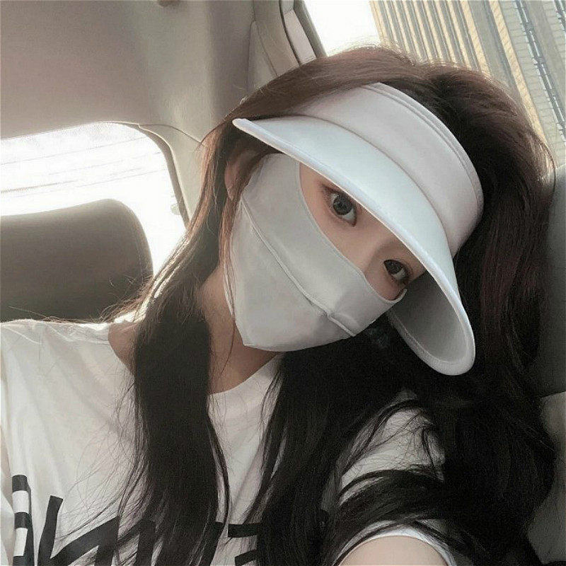 Evidison Free summer sun hat female air top sun protection against UV thin section vegan mask eye guard corner