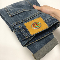 2020 autumn high-end jeans mens retro nostalgic slim-fit small straight trousers Korean version of the tide brand mens pants