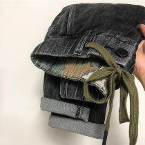 2020 autumn new trend brand black jeans men slim small feet trend ruffian handsome elastic waist drawstring pants men