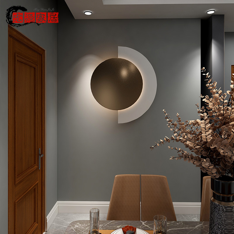 Simple modern wall hanging designer soft round background wall decoration hanging light luxury living room wall hanging