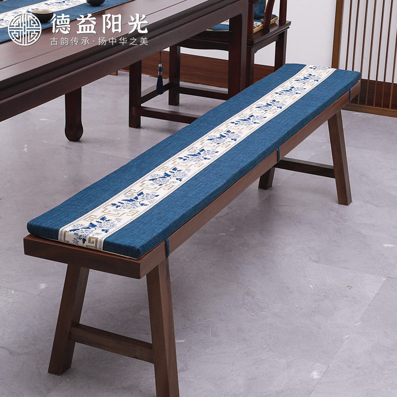Chinese red wood long stool cushion tea table strip stool cushion long chair plate stool chair seat changing shoes stool soft bag cushion