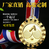 Table tennis medals custom-made metal listing honors Games champion gold foil gold and silver medal trophy medals