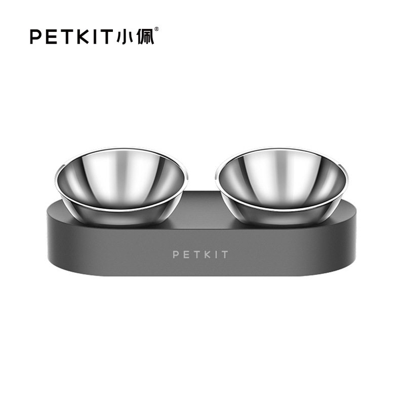 Small Pei Stainless Steel Cat Bowl Dog Bowl double bowl Pet Pooch Kitty Eating food Bowl Water Bowls water Bowl protection and anti-roll