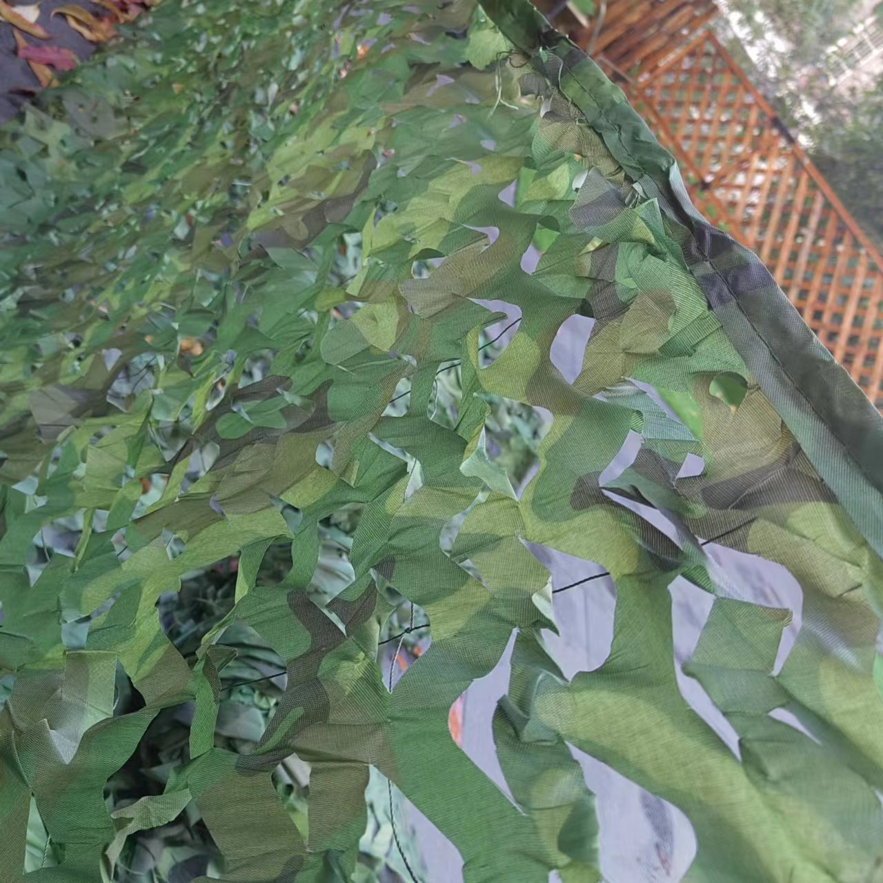 Air defense shooting pseudo-mounted net outdoor flame retardant shading mesh decorative mesh from forest camaradine CS210d flame retardant 300D-Taobao