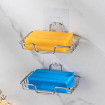 Stainless steel soapbox rack free of punch suction cup wall wall-mounted perfumed soap rack drain toilet Put soap