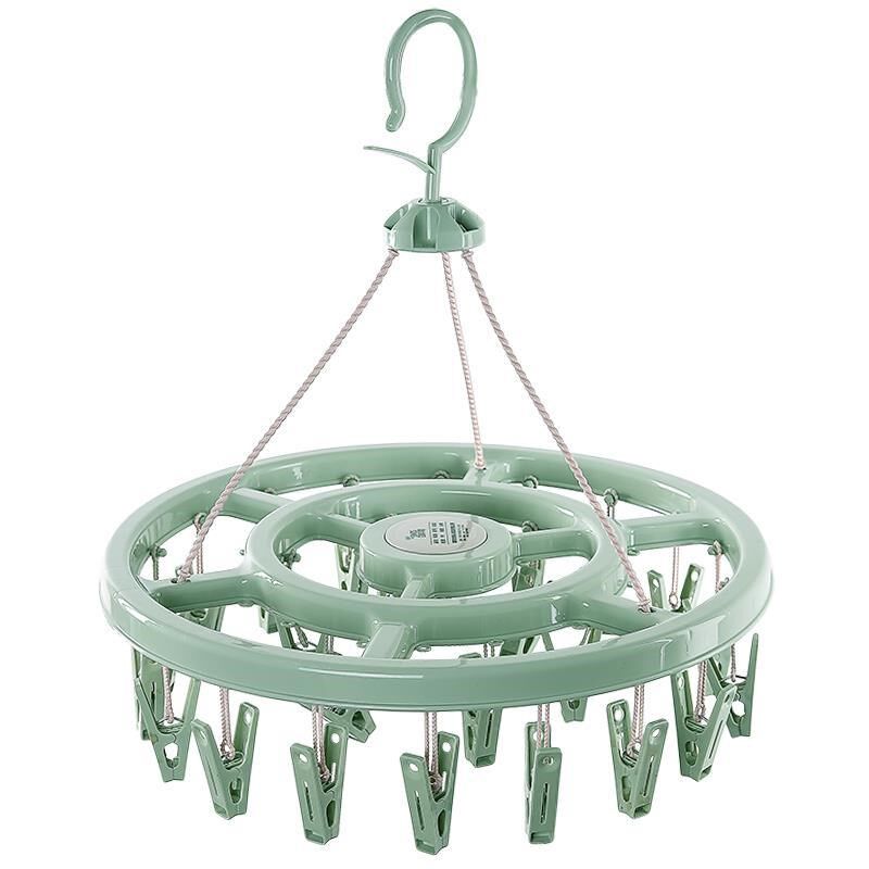 Multifunctional disc multi-clamp folding clothes hanger underwear socks baby drying rack baby hanger windproof