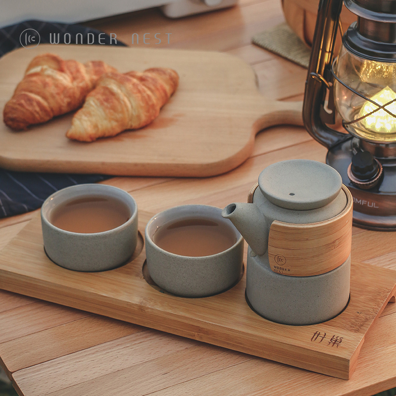 Good nest Japanese what design office is suing coarse pottery teapot cup a pot of 2 cup travel kung fu tea set