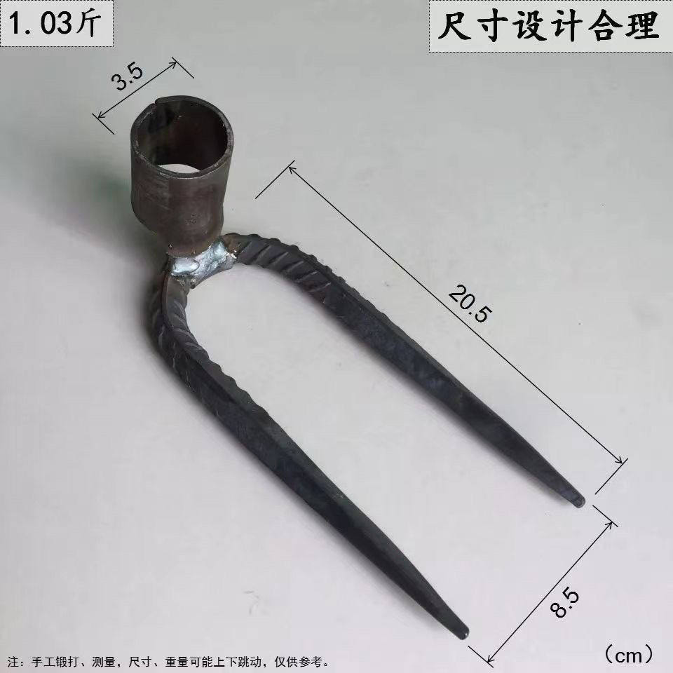 专用大2二齿猛钢锻打铁耙子耙钉锄头菜园除草松土园林农用二齿耙