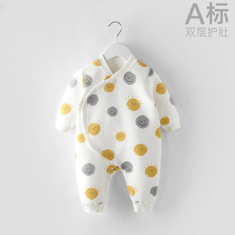 Baby jumpsuit autumn and winter thickening cute rompers cotton spring and autumn newborn baby clothes newborn cotton autumn clothes