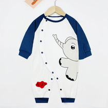 Baby jumpsuit spring and autumn clothes 2 months 5 newborn foreign style cotton 6 ha clothes 8 male baby spring Korean version