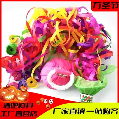 Bar night field spider silk flame retardant 30 head 16 head silk paper chain throwing ribbon stage magic pull ring hand Thunder props