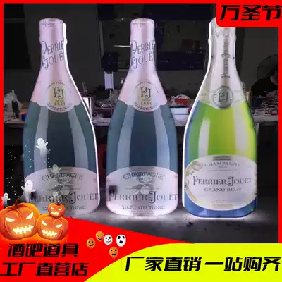 Personality bar big wine bottle raising sign rack champagne sedan chair LED charging luminous crystal KTV wine holder champagne rack