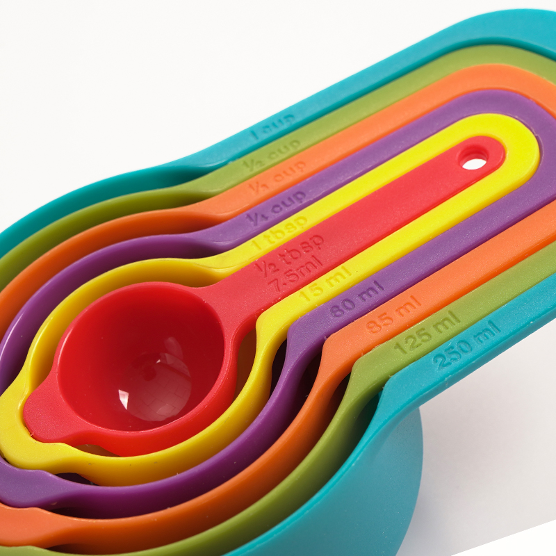 Rainbow spoon 6 pieces of baking cake tool flour yeast scale measuring spoon cake thickness weighing tool