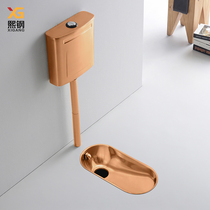 Xi Steel 304 Stainless Steel Squatting Pan Hotel Light Lavish Rose Gold Squatting Pit Style Integrated Stool bar Squatting Urinal