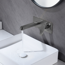 Embedded square-in-wall type hot and cold tap toilet washbasin wall out of the water tap gold light lavish