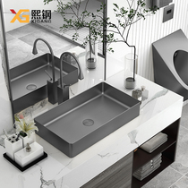 Gun Grey 304 Stainless Steel Table Basin Villa Folk Sink Terrace Washbasin Home Balcony Washbasin