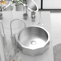 Hee Steel Stainless Steel Table Washbasin Home Balcony Terrace Basin Bar Folk Sink Wash Basin Single Basin Art Basin