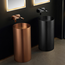 Black stainless steel upright basin light and luxurious washstand basin integrated folk bar floor style rose gold washbasin