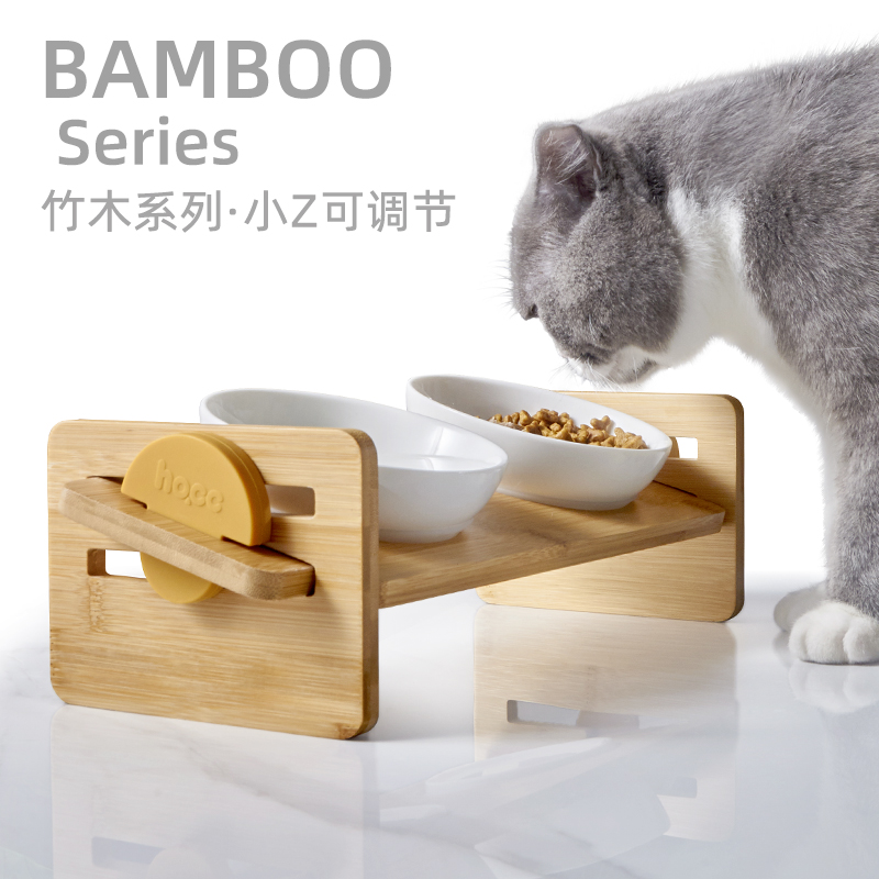 hoc cat bowl protection cervical spine ceramic food basin eating bowls cat food bowl kittens pelvis pitched double bowl three bowls tilt