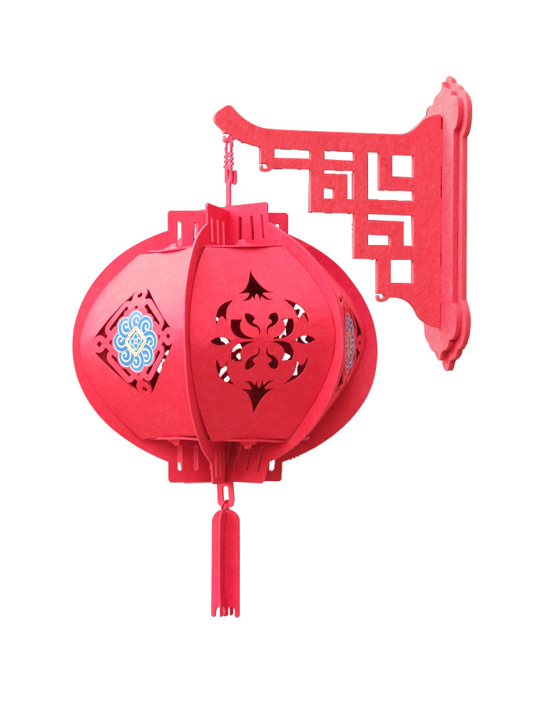 Festive lantern chandelier pull flower pendant bracket hanging decoration housewarming happy Lantern Festival Qingfu word palace lantern scene layout