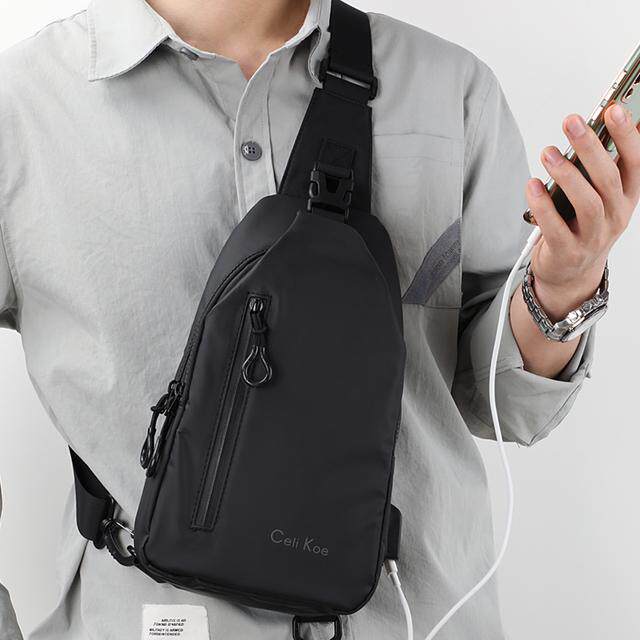 High-quality water-repellent large-capacity men's backpack cross-body bag shoulder bag canvas chest bag multi-functional leisure bag