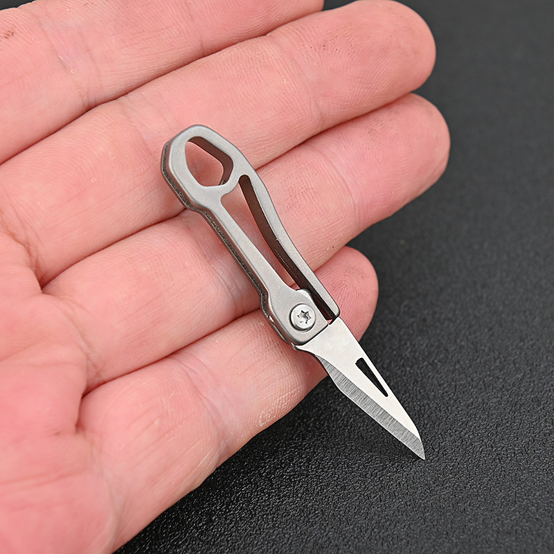 Titanium Alloy Mini Knife Sharpened with Sharp Carry-on C Key Button Pendant Open Box Detached Express Small Knife Portable Folding Knife-Taobao
