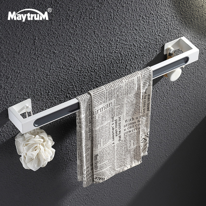 Punch-free single-pole towel-rod minimalist stainless steel bathroom shelve Makeup Room Bathroom Wall-mounted Bath Towels