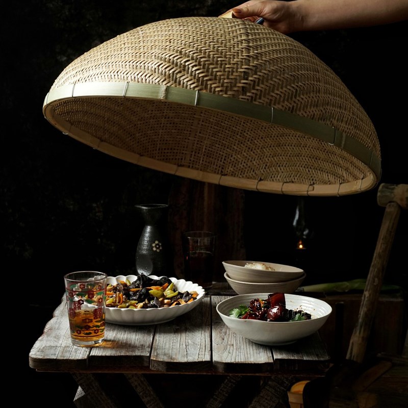 Cover Leftover Vegetable Hood Basket Domestic Bamboo-knitted anti-fly cockroach Cockroach Summer Shelter for food Fly Cockroach by Rice Cover Vegetable Hood