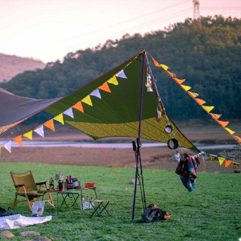 Scene hanging decoration Camping Tent Rope Tent Rope Five Color Hanging Flag Field Tent Sky Curtain Wind Rope Flag Crashworthy Color Banner