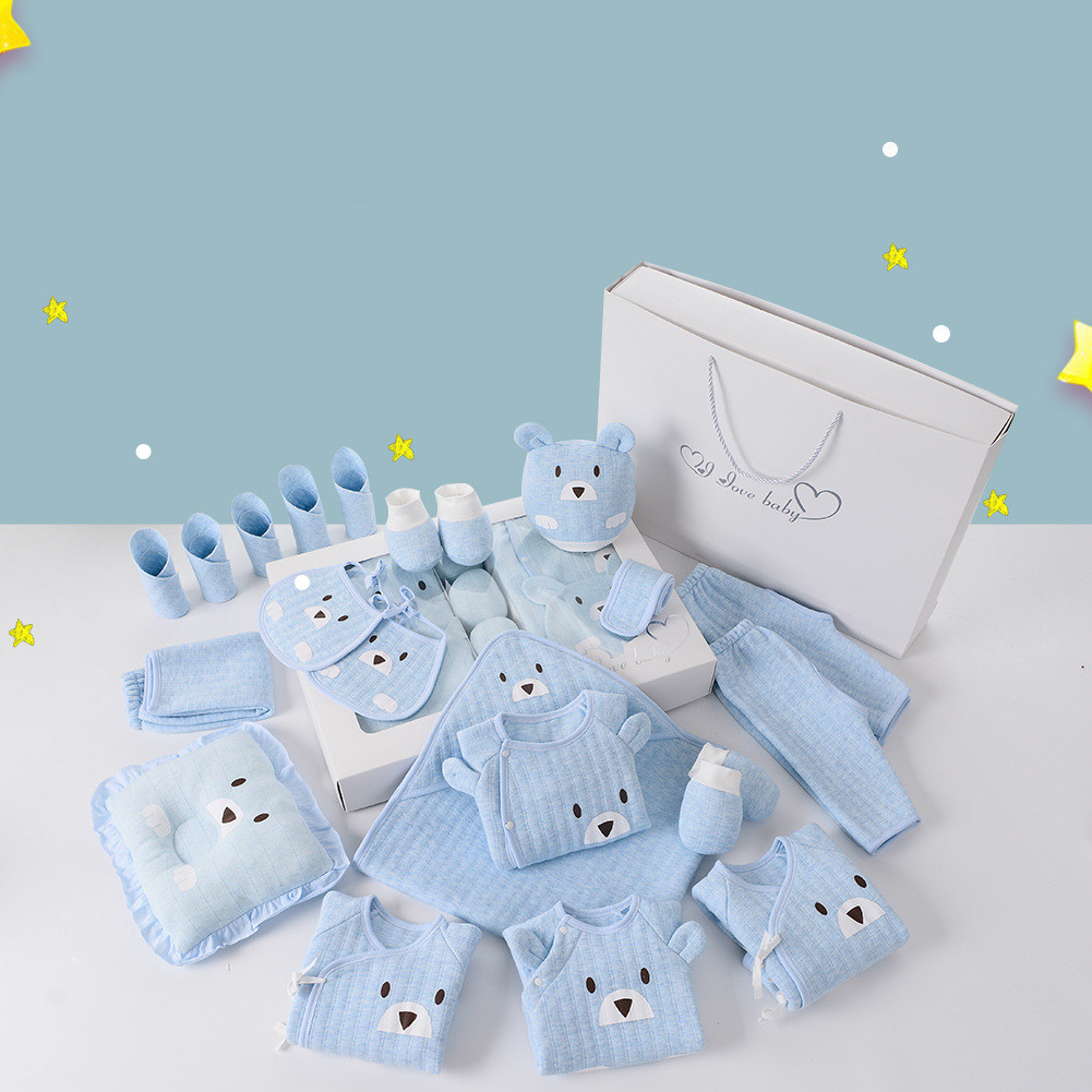 Newborn pure cotton gift box spring and summer 2021 baby bear clothes heating underwear supplies newborn baby meeting ceremony