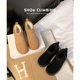 신발 Deng Zhou Dongyu 여성을 위한 같은 스타일의 모피 통합 두꺼운 밑창 스노우 부츠 2024 겨울 새로운 따뜻한 면화