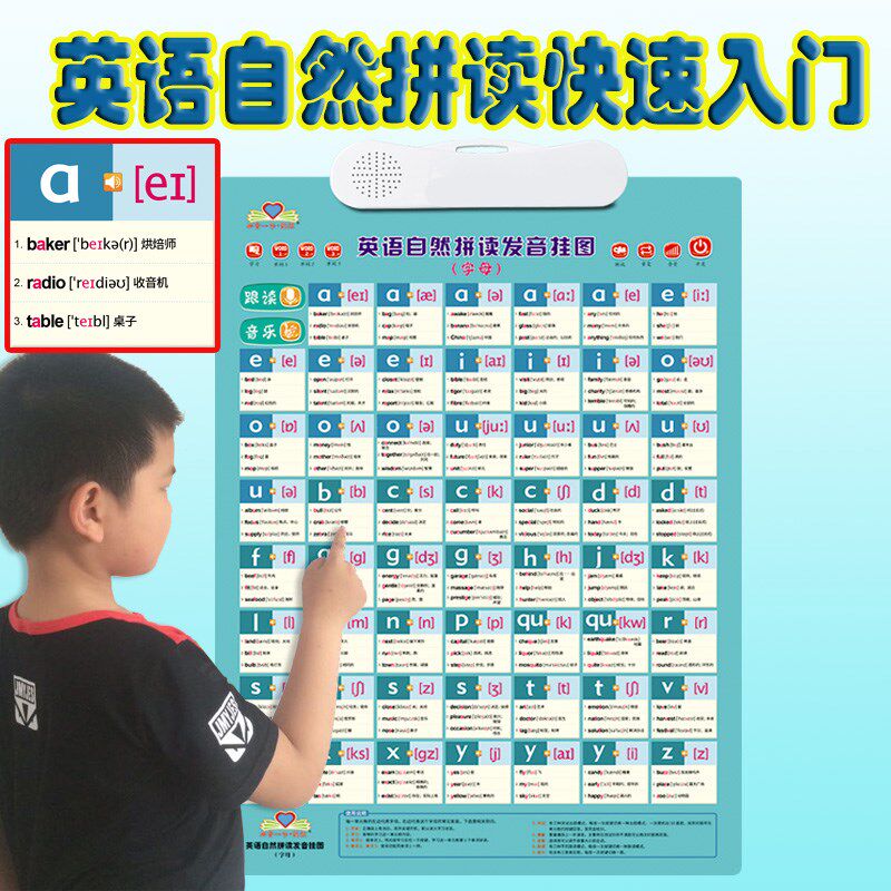 Phonetic and natural spelling international phonetic audio wallchart English dots 48 letter word rule table