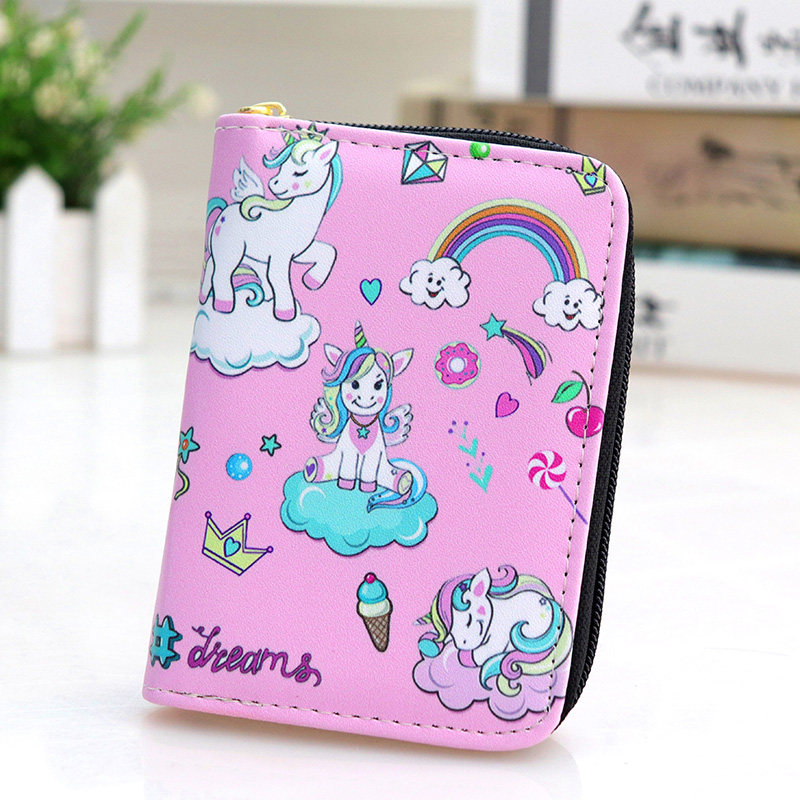 Japanese cartoon unicorn two-dimensional student fashion exquisite wallet children's card bag short boys and girls wallet