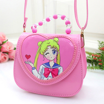 Japan-ROK Children Cartoon Girl Princess Carry-on Handbag Carry-on Handbag Cute Girl Pu Pink Printed Wallet